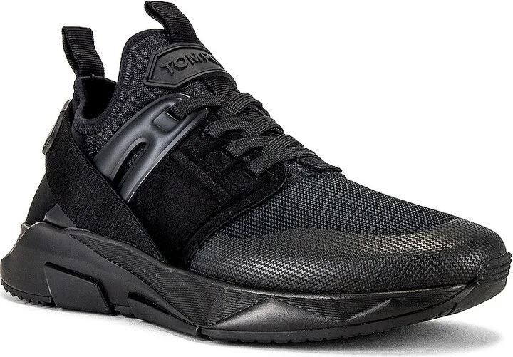 TOM FORD Velvet & Neoprene Jago Sneakers in Black - Image 2