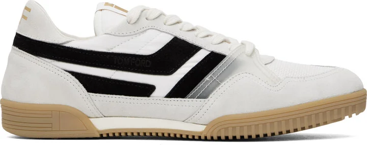 TOM FORD White & Black Suede Jackson Sneakers