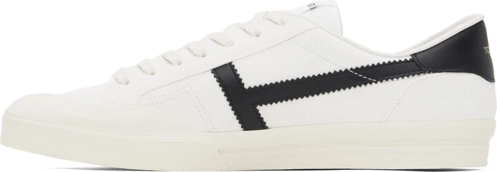 TOM FORD White & Black Suede Jarvis Sneakers - Image 3