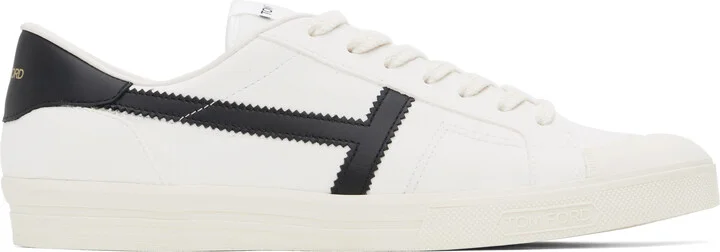 TOM FORD White & Black Suede Jarvis Sneakers