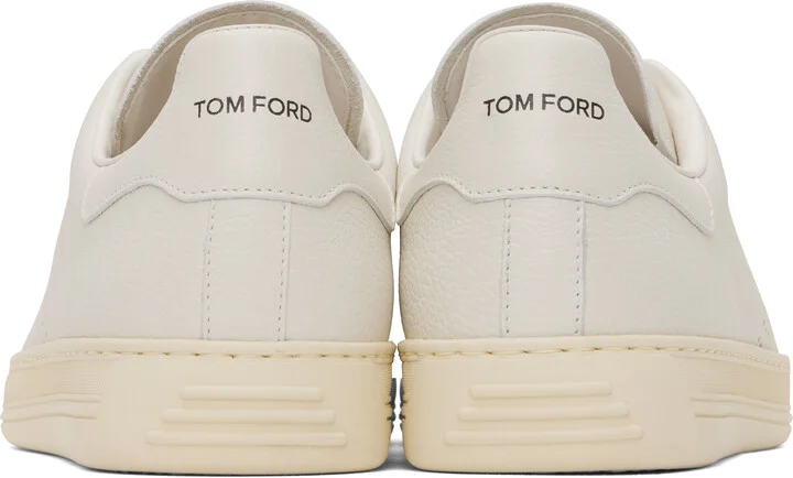 TOM FORD White Grain Leather Warwick Sneakers - Image 2