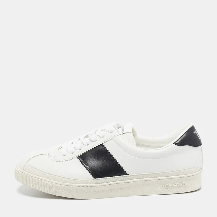Tom Ford White Leather Warwick Lace Up Sneakers Size 43.5