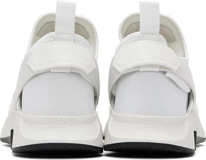 TOM FORD White Neoprene Suede Jago Sneakers - Image 2