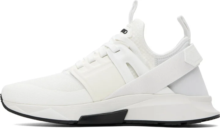 TOM FORD White Neoprene Suede Jago Sneakers - Image 3