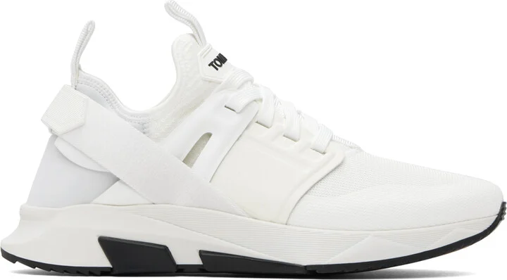 TOM FORD White Neoprene Suede Jago Sneakers
