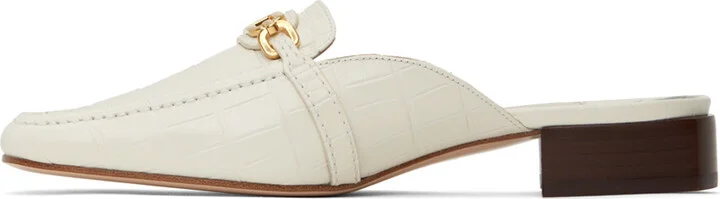 TOM FORD White Stamped Crocodile Slippers - Image 3