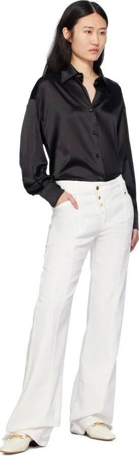 TOM FORD White Stamped Crocodile Slippers - Image 5
