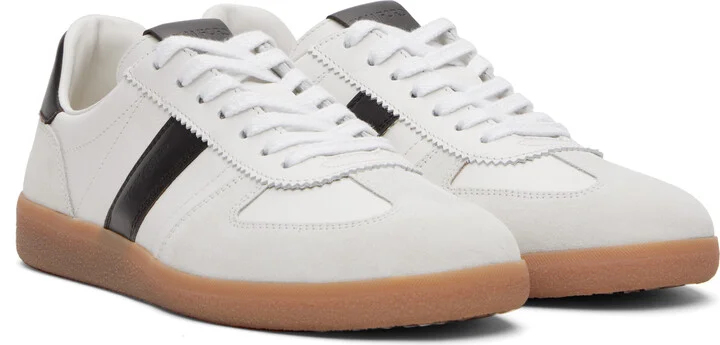 TOM FORD White Suede Archer Sneakers - Image 4