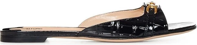 Tom Ford Whitney Embossed Open-Toe Mules