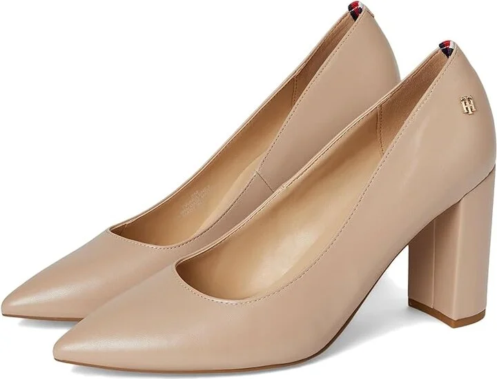 Tommy Hilfiger Abilene 3 High Women's Heels Light Natural : 8 M, Leather/Rubber