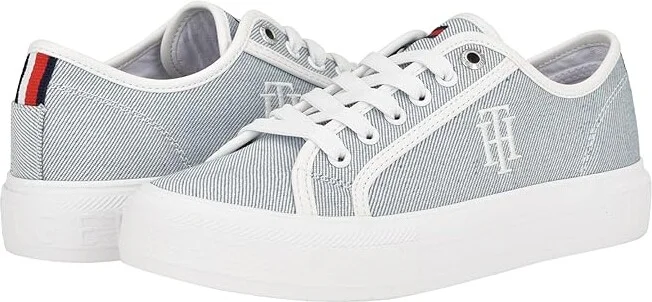Tommy Hilfiger Alezya Women's Shoes Blue Denim : 5 M, Leather