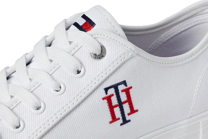 Tommy Hilfiger Alezya Women's Shoes White Stripe : 7.5 M, Leather - Image 7