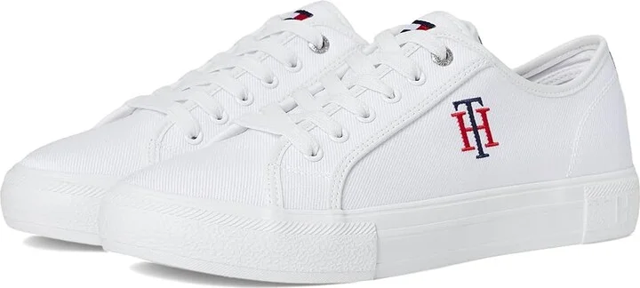 Tommy Hilfiger Alezya Women's Shoes White Stripe : 7.5 M, Leather