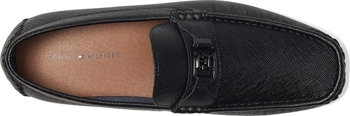 Tommy Hilfiger Attle Men's Shoes Black Saffiano Texture : 7.5 D - Medium, Leather/Rubber - Image 2