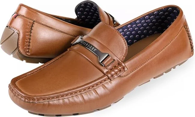 Tommy Hilfiger Axin Men's Lace Up Wing Tip Shoes Medium Brown Burnished : 7 M, Leather/Rubber