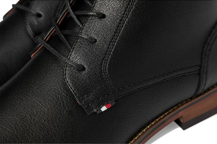 Tommy Hilfiger Bage Men's Boots Black Tumble : 9.5 M, Leather/Rubber - Image 7