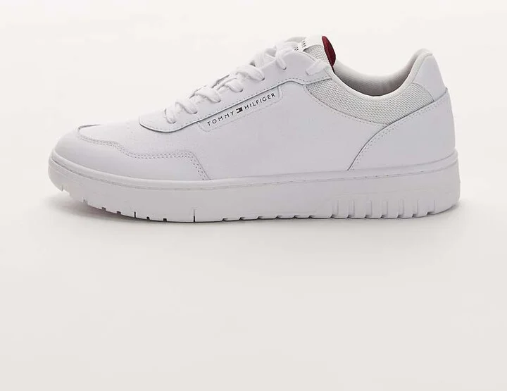 Tommy Hilfiger basket sneakers with perforated details in white - Image 2