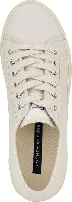 Tommy Hilfiger Bekimo Women's Shoes Ivory Logo : 9.5 M, Canvas/Rubber/Textile - Image 2