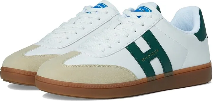 Tommy Hilfiger Berge Men's Shoes Light Natural/Hunter Green : 8.5 D - Medium, Faux Leather/Synthetic