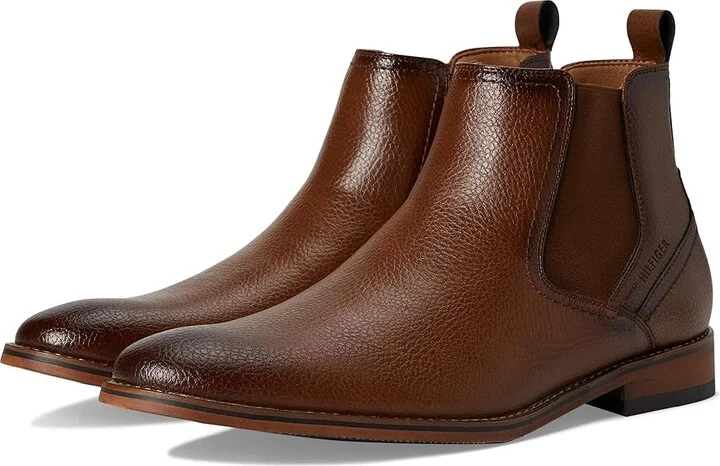 Tommy Hilfiger Berton Men's Boots Cognac : 7 D - Medium, Leather/Rubber