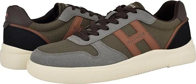 Tommy Hilfiger Cetus Men's Shoes Grey/Ivy Green : 8 M, Leather