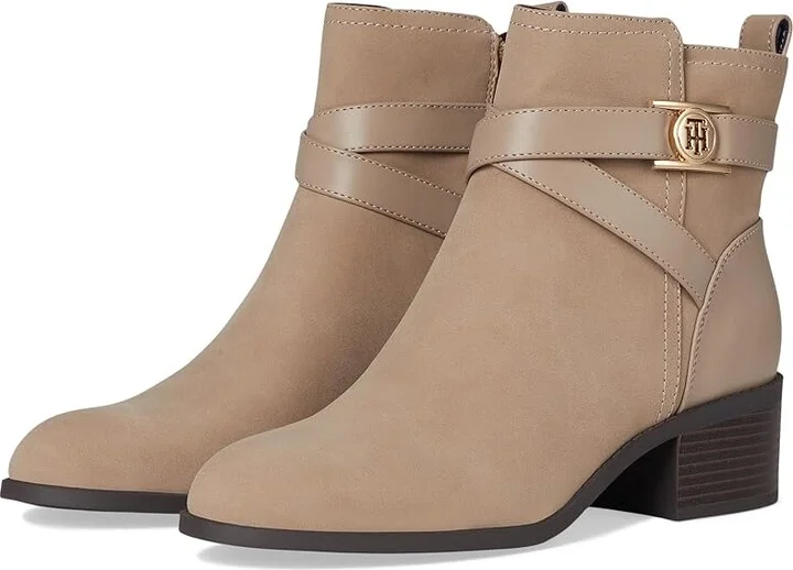 Tommy Hilfiger Dazni Women's Boots Light Glazie : 6.5 M, Leather/Rubber/Textile