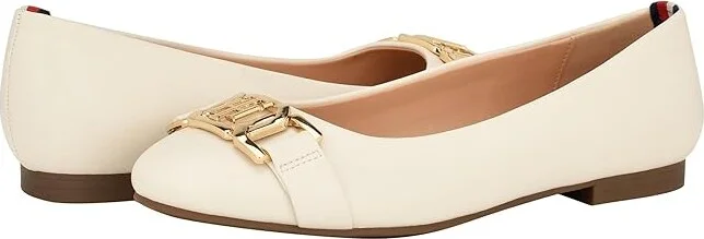 Tommy Hilfiger Gallyne Women's Flat Shoes Ivory : 8 M, Synthetic