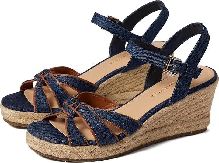 Tommy Hilfiger Gazeiy Women's Sandals Blue : 8 M, Leather/Rubber