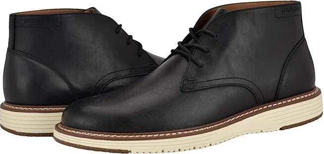 Tommy Hilfiger Harbin Men's Boots Black : 11 D - Medium, Leather/Synthetic