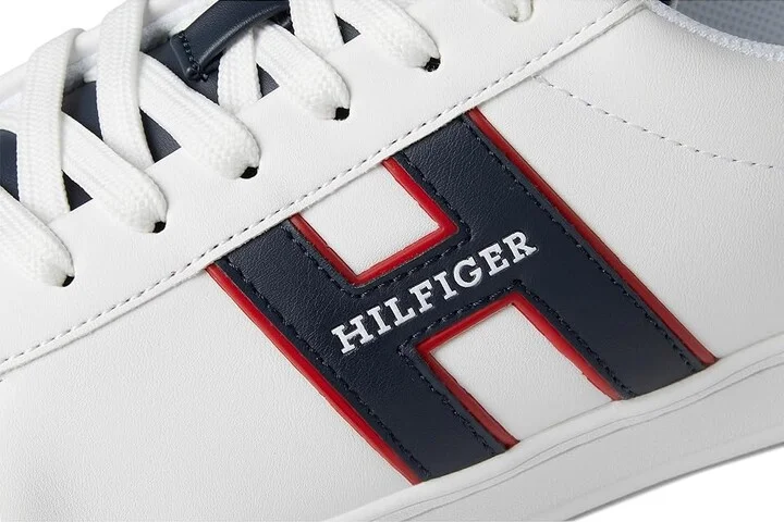 Tommy Hilfiger Jolix Men's Shoes White/Navy/Red : 11 D - Medium, Faux Leather - Image 7