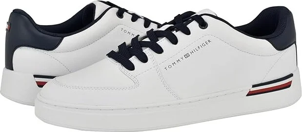 Tommy Hilfiger Jorian Men's Shoes White/Navy : 9.5 M, Leather/Rubber