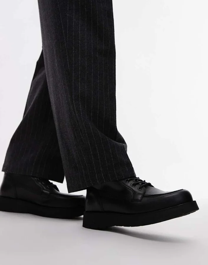 Tommy Hilfiger lace-up leather boots in black - Image 2