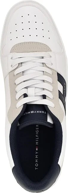 Tommy Hilfiger Lildar Men's Shoes White/Navy/Grey : 9 M, Leather/Rubber/Suede - Image 2