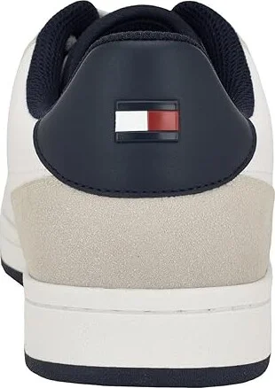 Tommy Hilfiger Lildar Men's Shoes White/Navy/Grey : 9 M, Leather/Rubber/Suede - Image 4