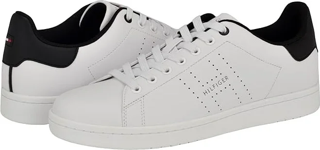 Tommy Hilfiger Liston Men's Shoes White/Black : 9.5 D - Medium, Leather