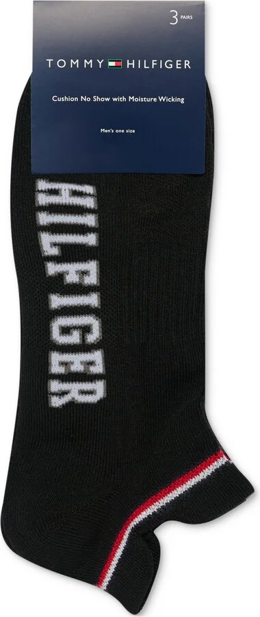 Tommy Hilfiger Men's 3-Pk. Logo Double Tab Cushioned No-Show Socks - Image 2