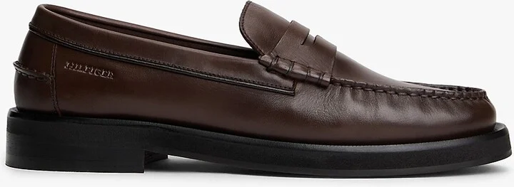 Tommy Hilfiger Men's Classic Leather Loafer - Brown - US 7.5 / EU 40