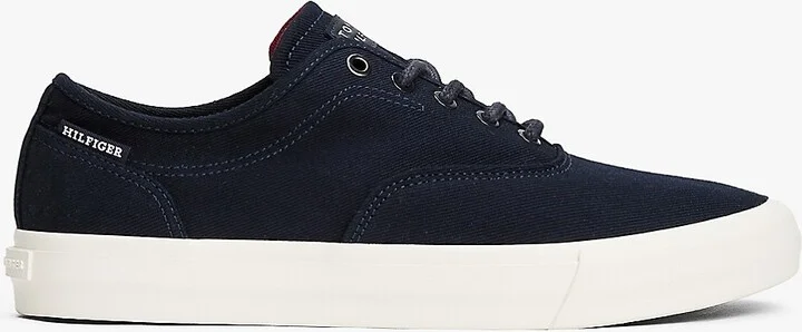 Tommy Hilfiger Men's Embossed Logo Canvas Sneaker - Navy - US 9 / EU 42