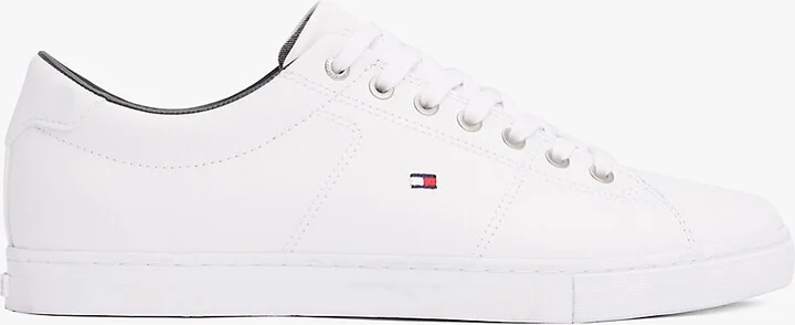 Tommy Hilfiger Men's Flag Leather Sneaker - White - US 7.5 / EU 40