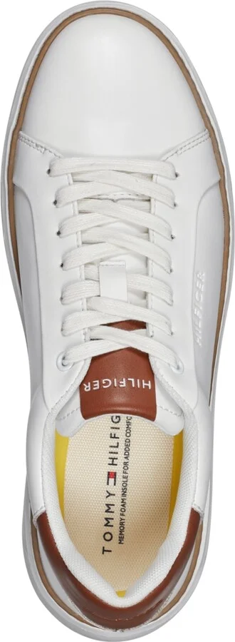 Tommy Hilfiger Men's Hines Lace Up Casual Sneakers - White, Cognac - Image 4