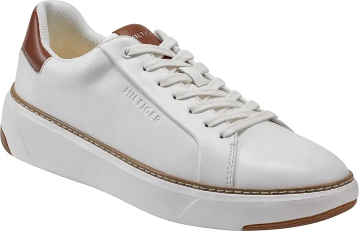 Tommy Hilfiger Men's Hines Lace Up Casual Sneakers - White, Cognac