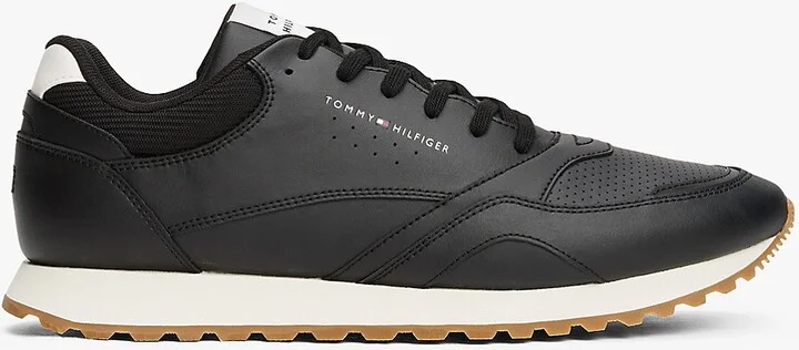 Tommy Hilfiger Men's Leather-Mix Runner Sneaker - Black - US 10 / EU 43