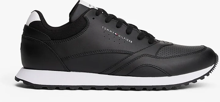 Tommy Hilfiger Men's Leather-Mix Runner Sneaker - Black - US 7.5 / EU 40