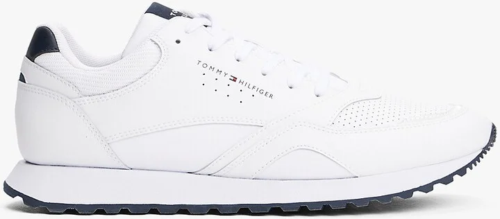 Tommy Hilfiger Men's Leather-Mix Runner Sneaker - White - US 7.5 / EU 40