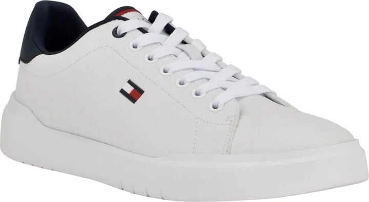 Tommy Hilfiger Men's Narvyn Lace-Up Low Top Sneakers - White, Navy