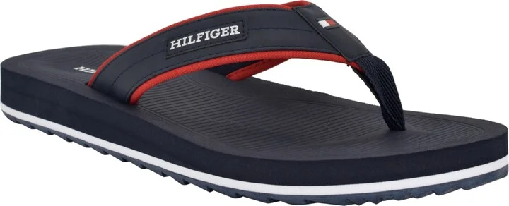 Tommy Hilfiger Men's Orlind Casual Fashion Flip Flops - Navy, Red multi