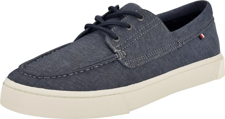 Tommy Hilfiger Men's Relenn Boat Sneaker Dark Blue Chambray 8M