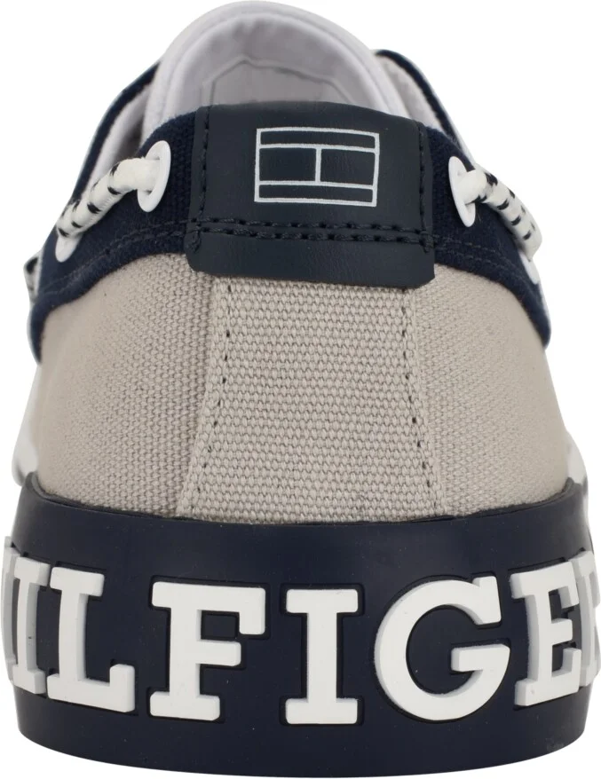 Tommy Hilfiger Men's Rice Two Eye Boat Sneakers - Gray, White, Navy - Image 3