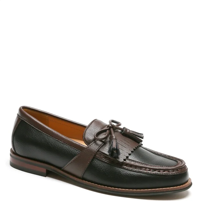 Tommy Hilfiger Men's Sohan Kilt Detail Tassel Loafers - Black, Dark brown