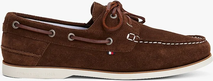 Tommy Hilfiger Men's Suede Boat Shoes - Brown - US 8 / EU 41